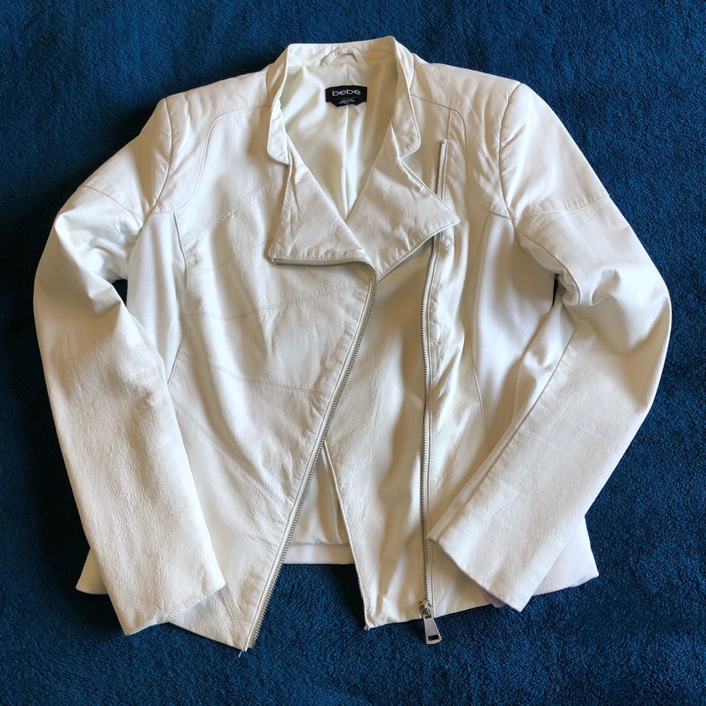 bebe White Moto Jacket